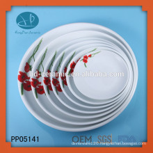 Korean Unbreakable White Color Round Wholesale Charger plates,ceramic plate with decal